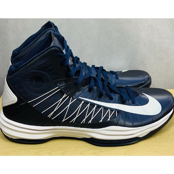 Nike Hyperdunk Mens Blue White Sneakers Size 18 Lunarlon Basketball 524882-401 - Picture 1 of 10